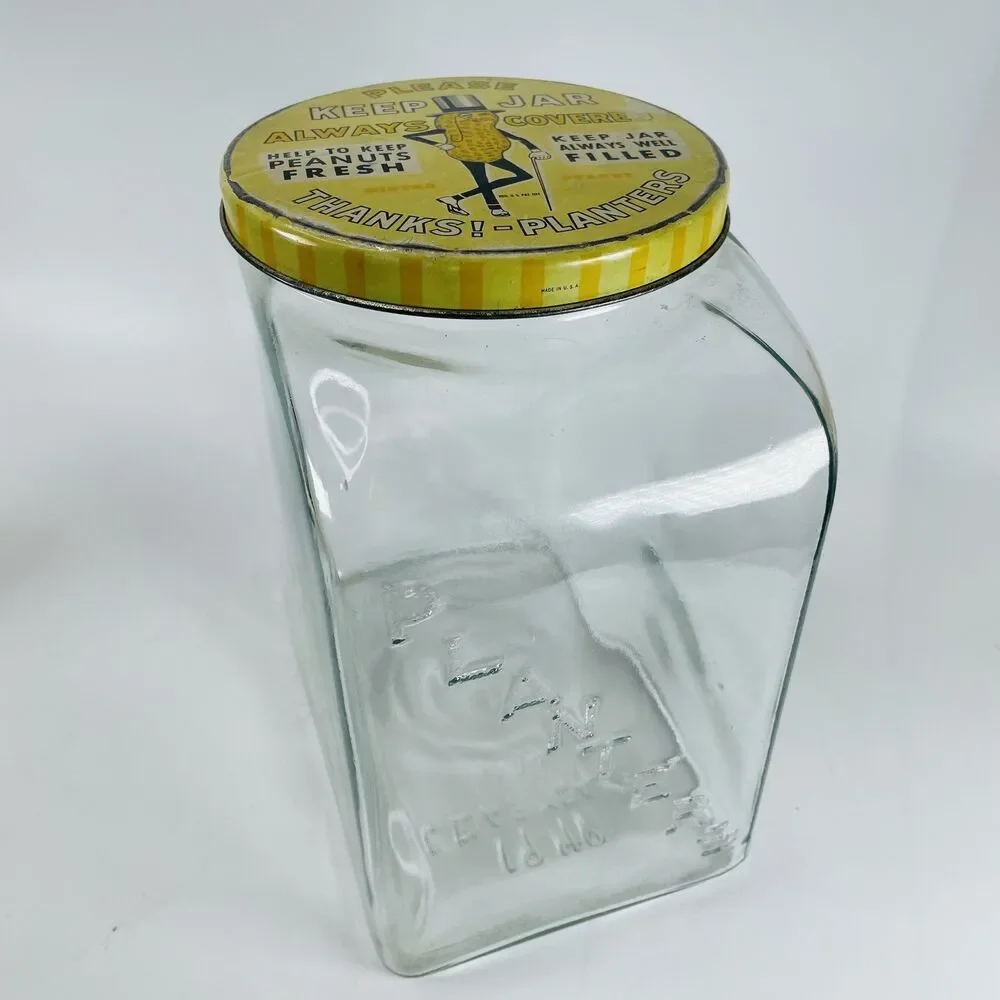 Vintage 1940 Planters Peanuts General Store Display Jar with Mister Peanut Lid